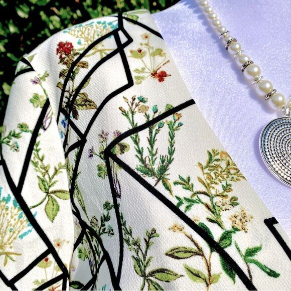 WAYF HENDRIX PRINT V-NECK ABSTRACT FLORAL LONG SLEEVE SHEATH DRESS M NWT - Picture 11 of 17